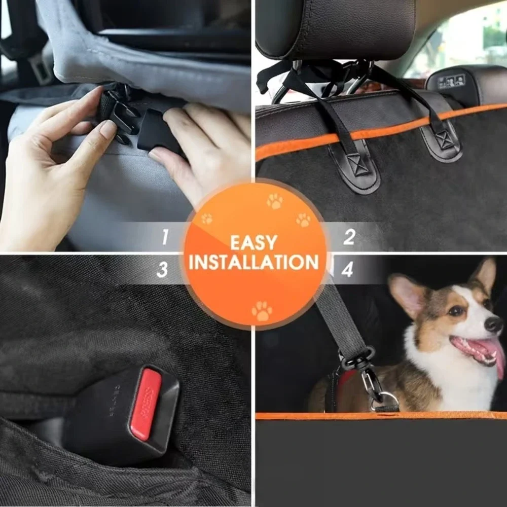 Dog Pet Car Seat Cover for Back Seat, Heavy Duty, Mesh Window, Side Door Flaps
